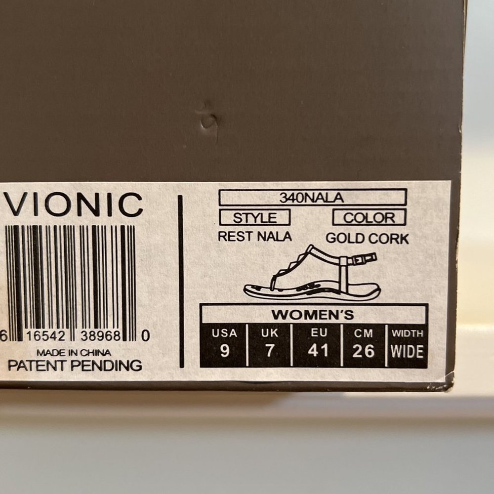 New Vionic “Rest Nala” Arch Support Thong Sandal Gold Studded - Picture 6 of 8